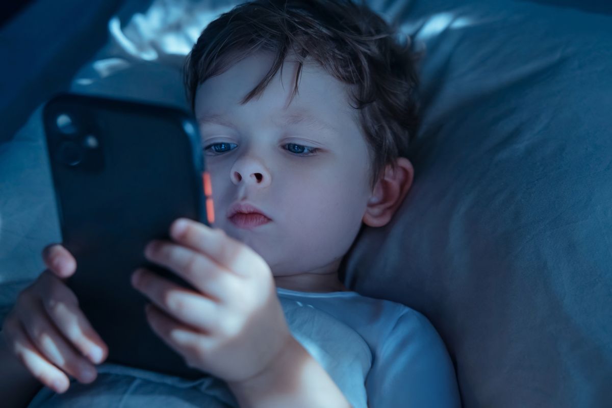 Child on a phone screen