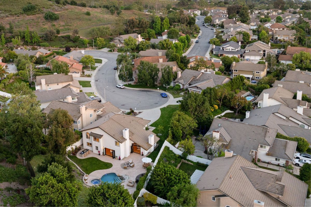 aerial view of California