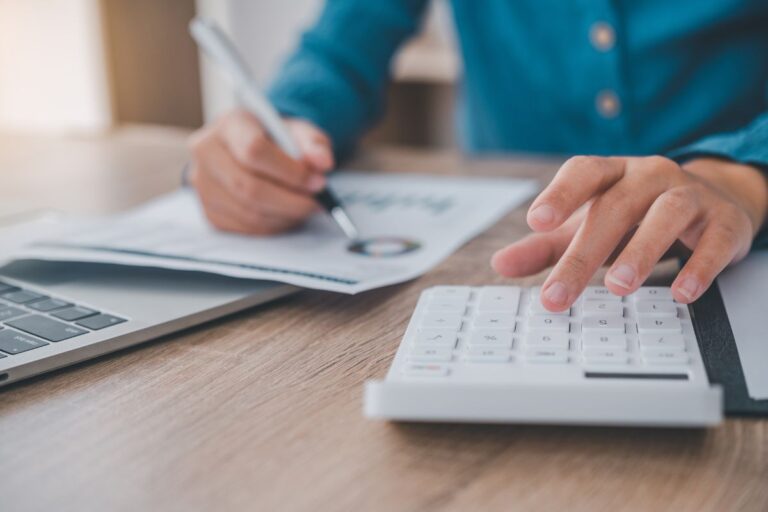 woman calculating bills