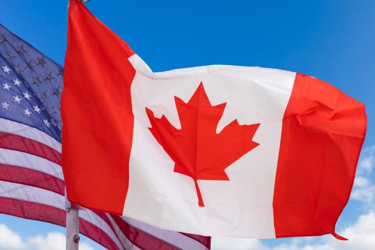 Canadian and US flag
