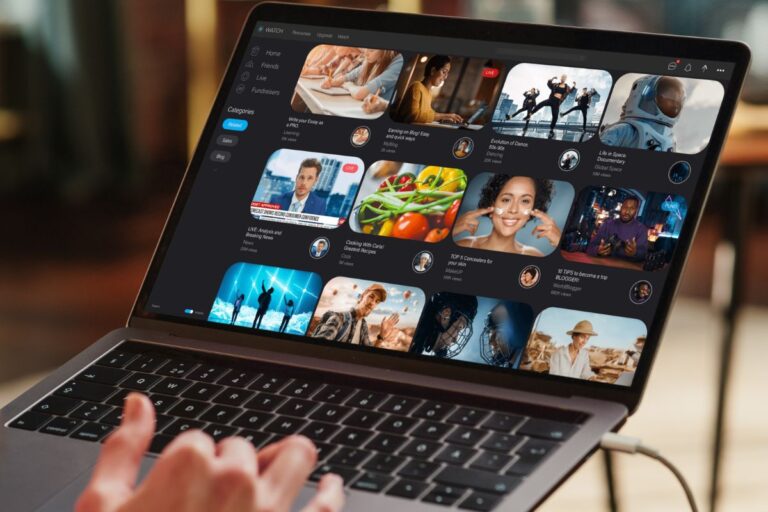 Laptop showing streaming services