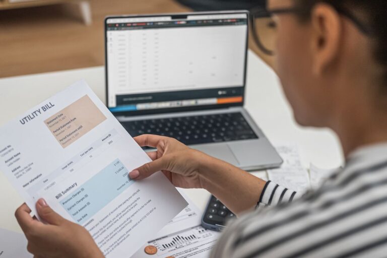 Young woman looking at a utility