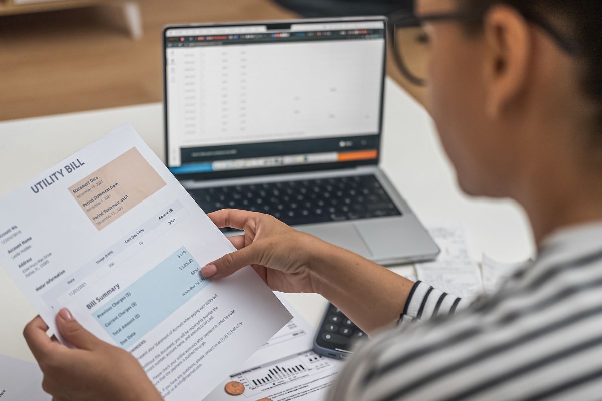 Young woman looking at a utility