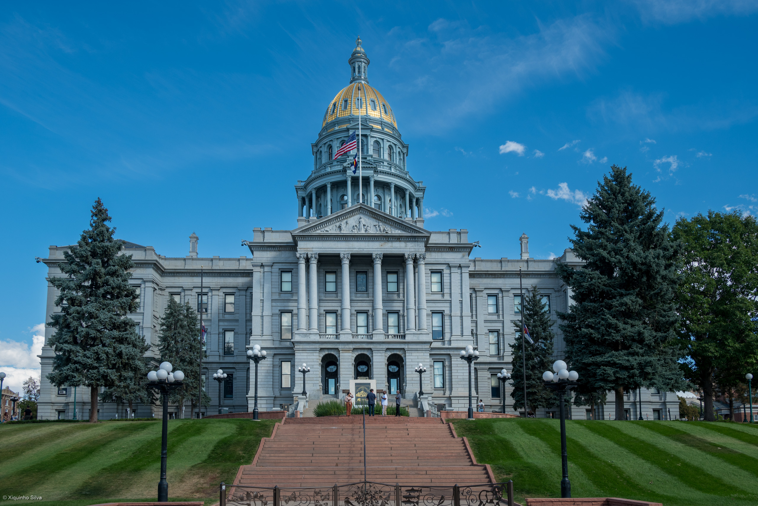 The Colorado State Capitol building in Denver with its gold dome