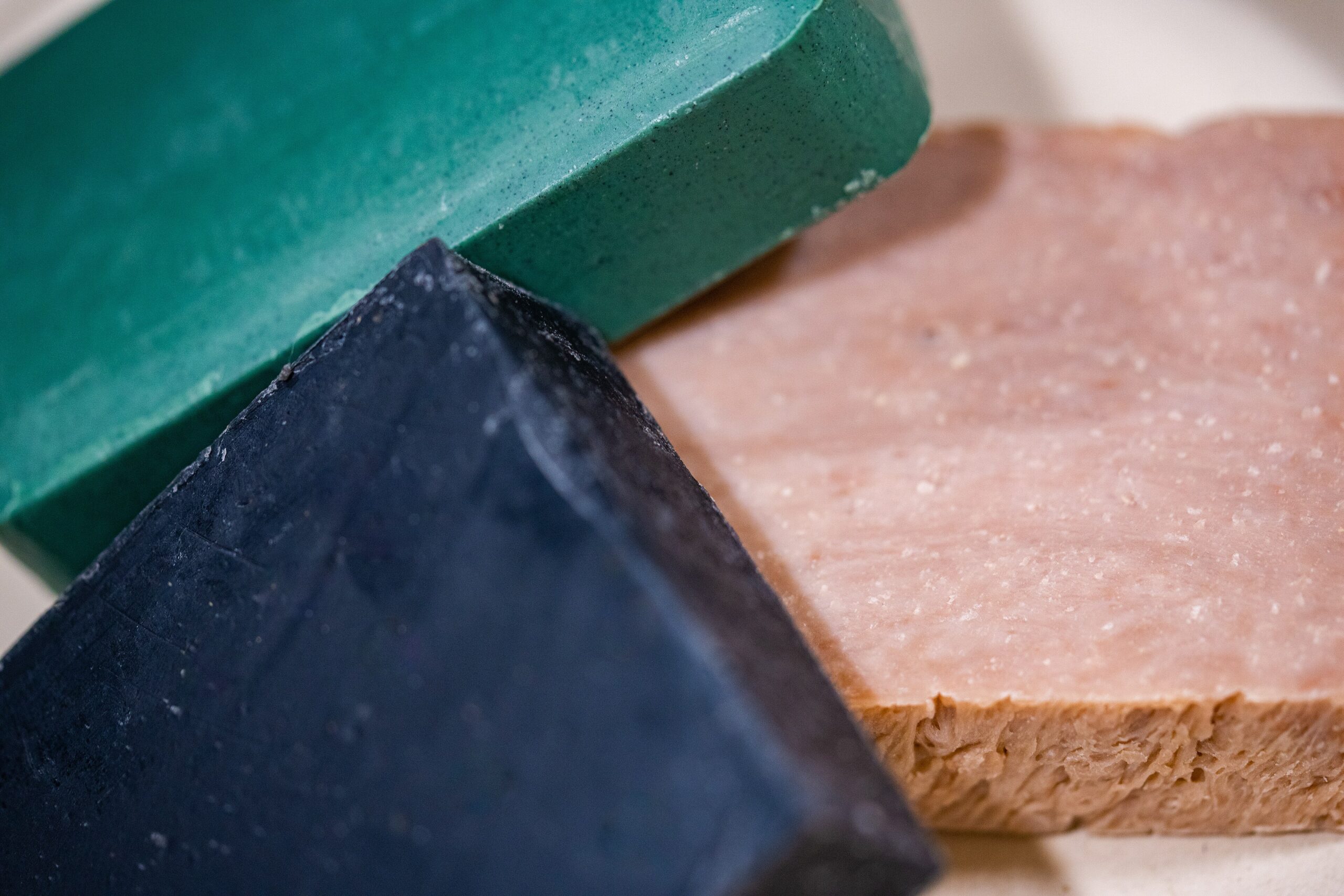 Bars of soap displayed for sale