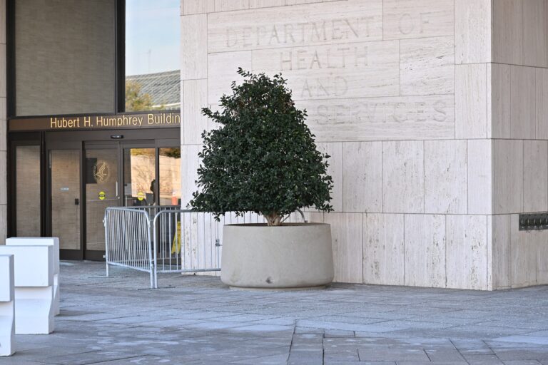Entrance to the U.S. Department of Health and Human Services headquarters in Washington, D.C.
