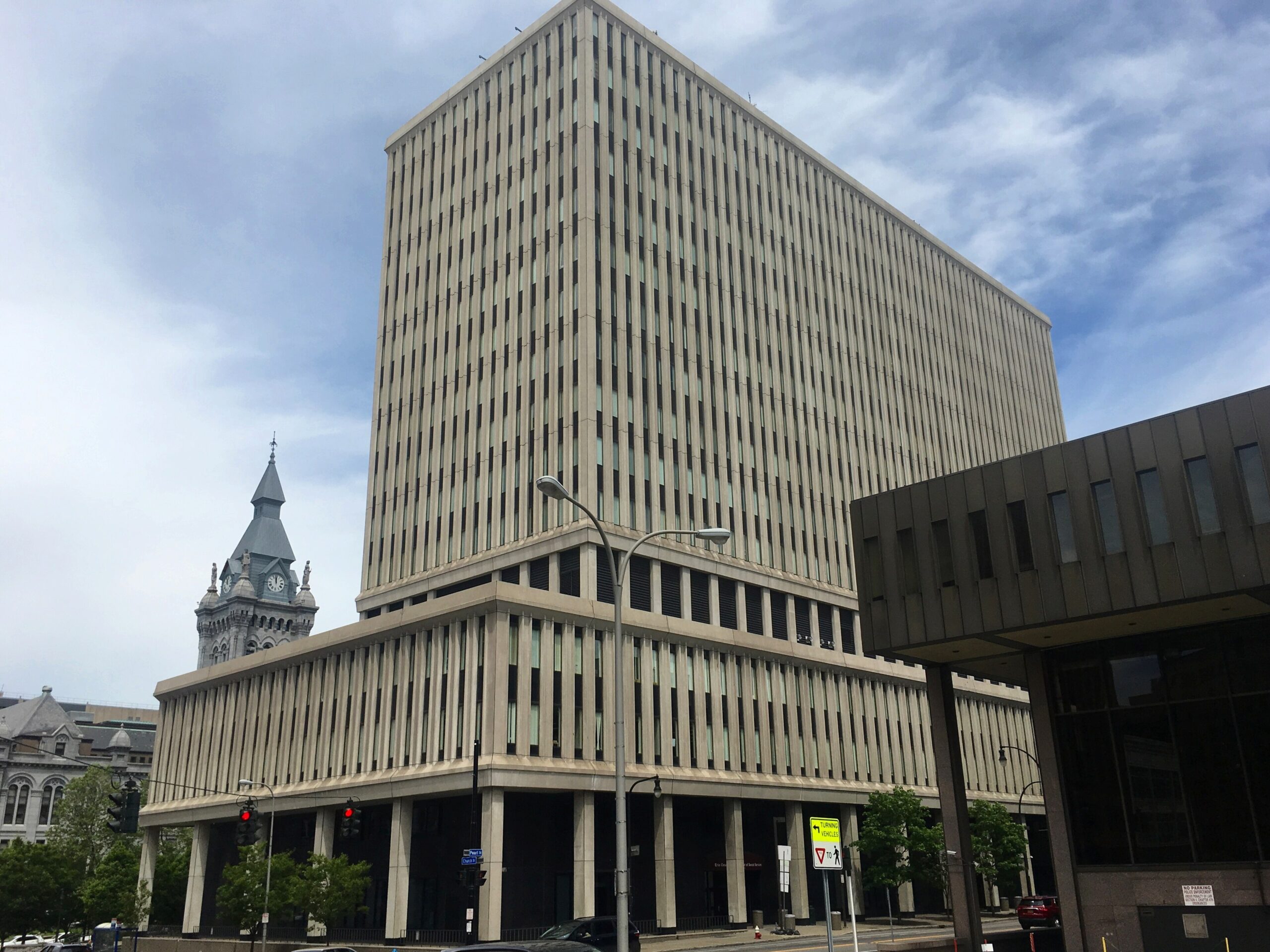 The Edward A. Rath County Office Building, home of Erie County government, in downtown Buffalo
