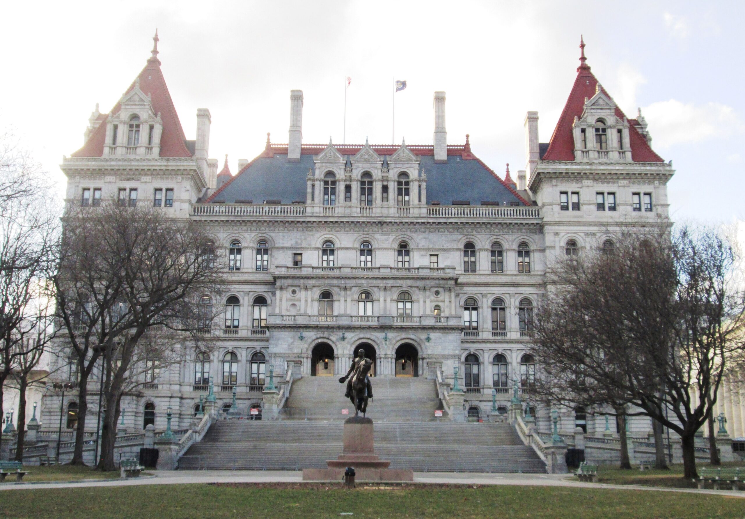 The southeast facade of the New York State Capitol in Albany