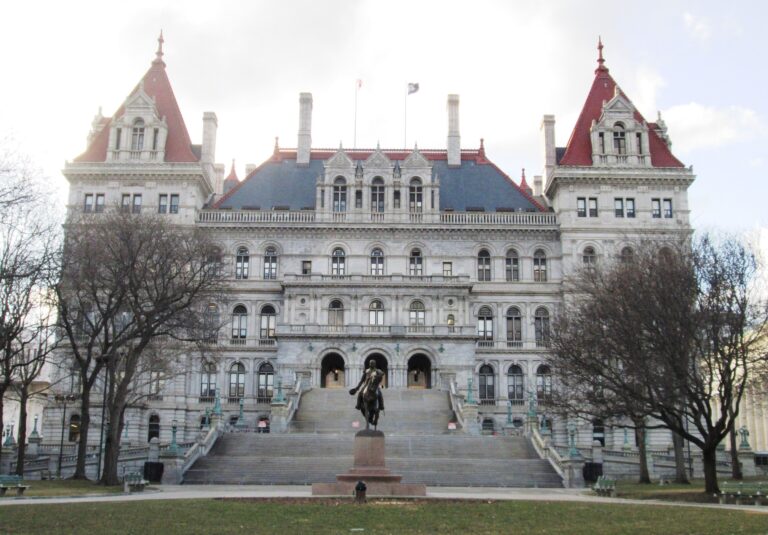 Southeast facade of the New York State Capitol building in Albany